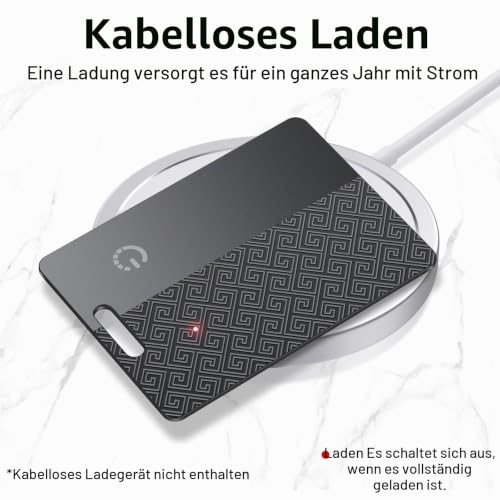 Dünne Geldbörsen-Tracker-Karte (nur iOS), Tracking Card mit Apple Find My, GPS Tracker, Unterstützt Kabelloses Laden… – Ansicht 5