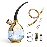Hawvee Portable Premium Hookah, Mini Hookah with Durable Filter, Portable Thickened Design Gold Modern Shisha Pipe Hookah, Mini Hookah with Replaceable Holder