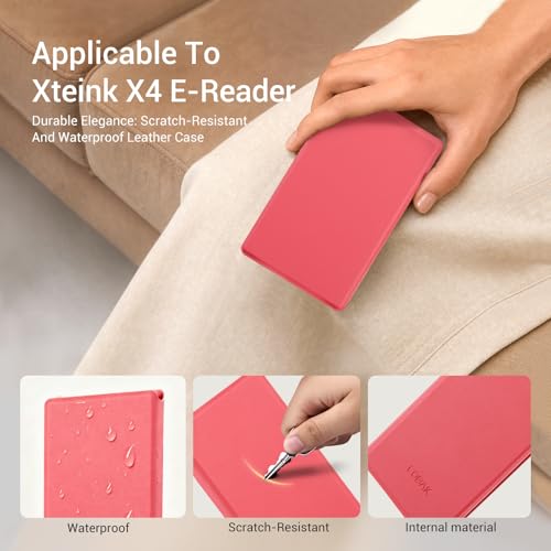 Image of CoBak Magnetic Case for XTEINK X4, Ultra-Lightweight Protective Cover for Xteink X4 E-Reader, Secure Magnetic Attachment(Rose Red)
