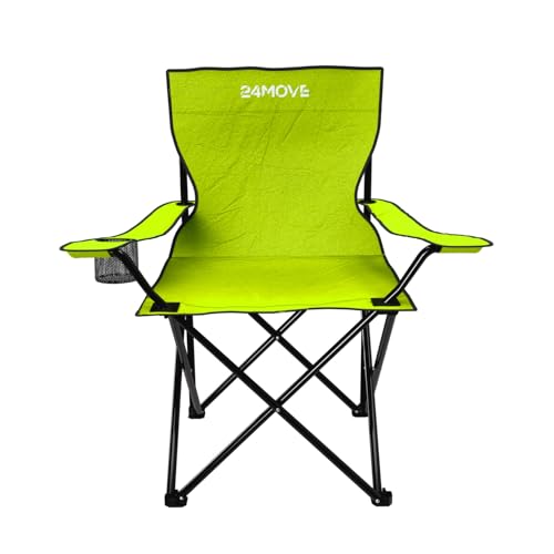 24MOVE® Faltstuhl hellgrün Campingstuhl Anglerstuhl mit Getränkehalter - Anglersessel klappbar - Klappstuhl Gartenstuhl Faltstuhl Relaxsessel Campingsessel faltbar, Polyester, für draußen oder drinnen 24MOVE® Faltstuhl hellgrün Campingstuhl Anglerstuhl mit Getränkehalter - Anglersessel klappbar - Klappstuhl Gartenstuhl Faltstuhl Relaxsessel Campingsessel faltbar, Polyester, für draußen oder drinnen