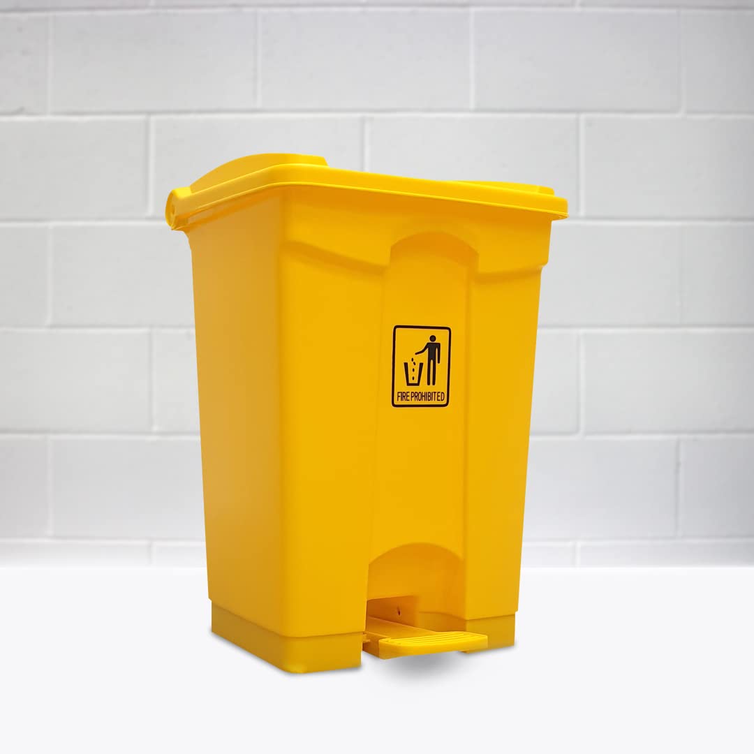 Pegasus Cleaning | 45L Yellow Pedal Bin | Indoor or Outdoor Use
