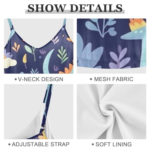 ALAZA Creative Dinosaur with Yellow Sunflower Mesh Halter Dress4