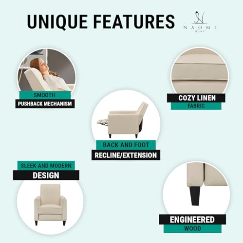 Sillón Moderno Plegable Crema miniatura 6