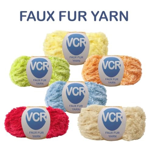 Image of VCR Camel Brown Yarn, Bulky Chunky Faux Fur Yarn, 100 Grams Hank, 100% Polyester, Suitable for Knitting Jackets, Scarves, Hats, Blankets, Cushions, Toys and Decorative Accents