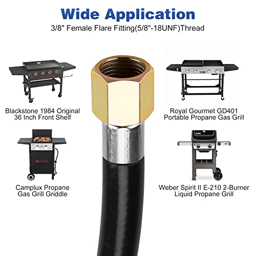 Wadeo 12 Ft Propane Quick Connect Hose For Rv To Gas Grill thumb #4