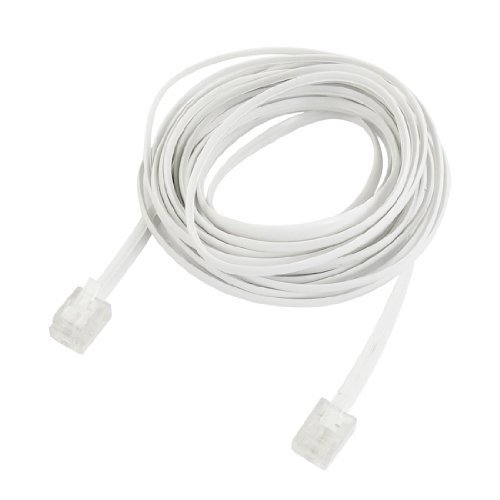 Cable telefónico RJ11 macho a macho 6P2C de 4m para instalación de red de voz doméstica