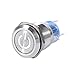 Produktbild Keenso 19mm 12V-24V Auto Power Druckschalter wasserdicht Metall LED-Tastenschalter selbstsichernde Rast Druckknopf Schalter 1NO1NC(Weiß)
