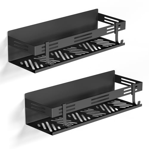 FRIBERG Especieros Para Cocina, 2 Piezas Estante De Condimentos,Organizador De Especias Con Y 4 Ganchos,Especiero Pared Para Baño,Cocina