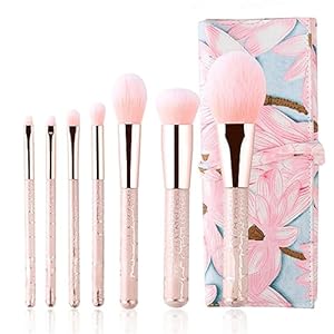 MADALIAN Rose Gold 7pcs Makeup Brush Set Beauty Tools Loose Powder Brush Eyeshadow Brush Handle