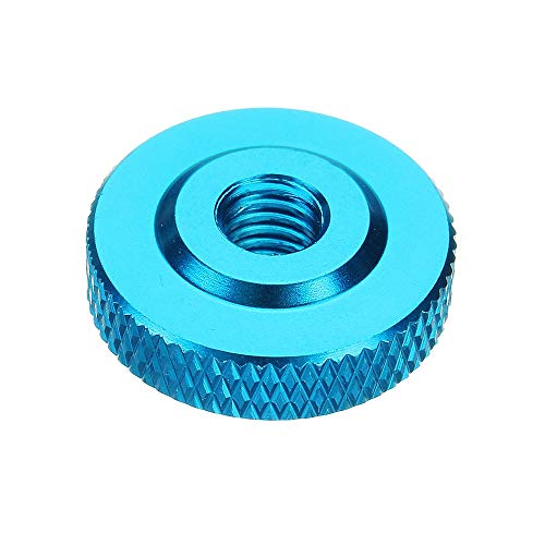 Vis moletée M6 aluminium avec collier spaceur rondelle bleu - 5