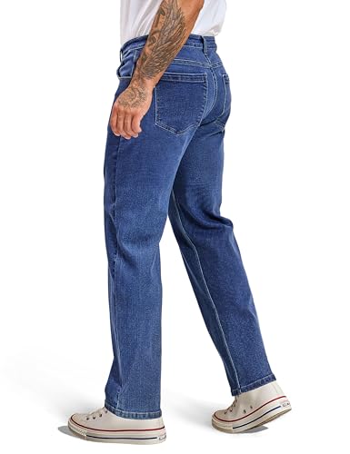 Men's Regular Fit Stretch Jeans Straight Leg 5-Pocket Classic Comfort Flex Denim Pants2