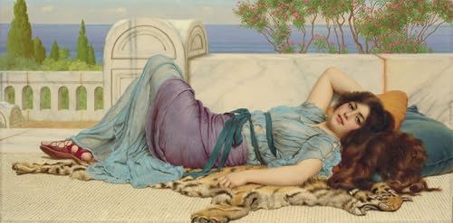 Poster Tableaux Toile Méfait et repos John William Godward Déco Art Murale 60x90cm
