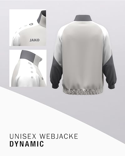 JAKO Unisex Webjacke Dynamic, hellgrau/weiß/grau, XL – Ansicht 4