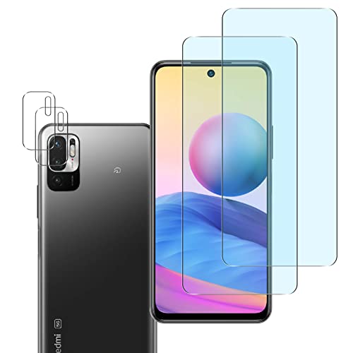 【2+2枚セット-ブルーライトカット】Redmi NOTE 10T / Redmi Note 10 JE XIG02 フィルム ブルーライト(2枚) + レンズ保護フィルム (2枚) Redmi Note 10 JE XIG02 ガラスフィルム ブルーライ