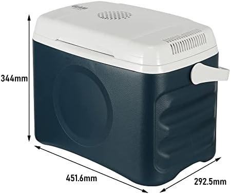 GlamHaus Electric Cooler Box, Large 22L Cool Box - Use Warm Or Cold, Eco Mode, Portable & Food Safe Insulated, DC 12V, AC 220V Or USB Adaptor - Picnics, Beach, Camping, Car And Motorhome