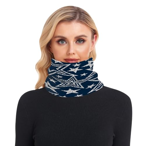Blue Line Graffiti Pattern Warm Neck Warmer, Winter Warm Scarf, Neck Warmer, Windproof and Warmer3