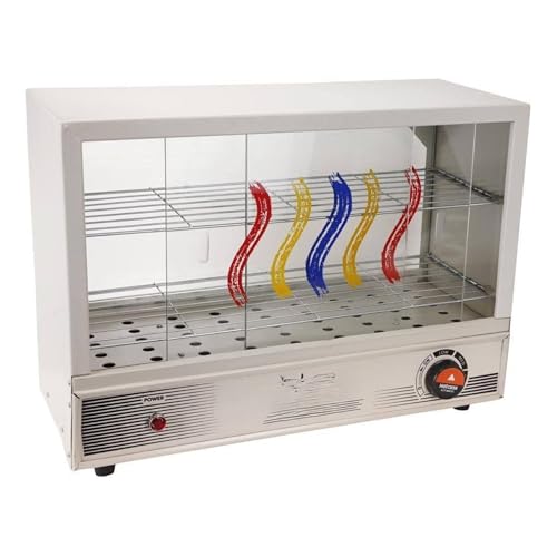 Image of Drumstone (𝟏𝟓 𝐘𝐞𝐚𝐫𝐬 𝐰𝐚𝐫𝐫𝐚𝐧𝐭𝐲) 650W Commercial Food Warmer | Hot Case Display with Dual Sliding Glass, Teflon-Coated Interior | Keeps Patties, Snacks, Bakery Items Warm & Fresh
