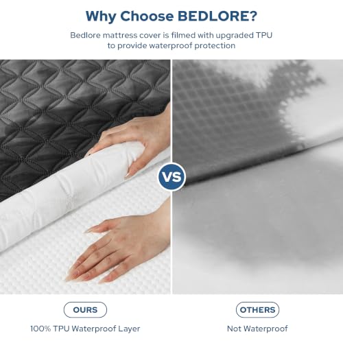 Image of 2 Pack Waterproof Mattress Protector, Twin XL Size Mattress Pad with Deep Pocket 6 inch-15 inch Depth, Soft Breathable Dirt-Proof Single Bed Mattress Cover for Bedroom, Dorm Room (Gray)