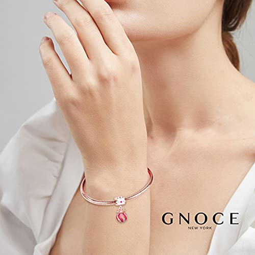 GNOCE Christmas Colorful Decorating Ball Charm Pendant 925 Sterling Silver Merry Christmas Dangle Charm for Bracelet/Necklace Christmas Charm Gifts4