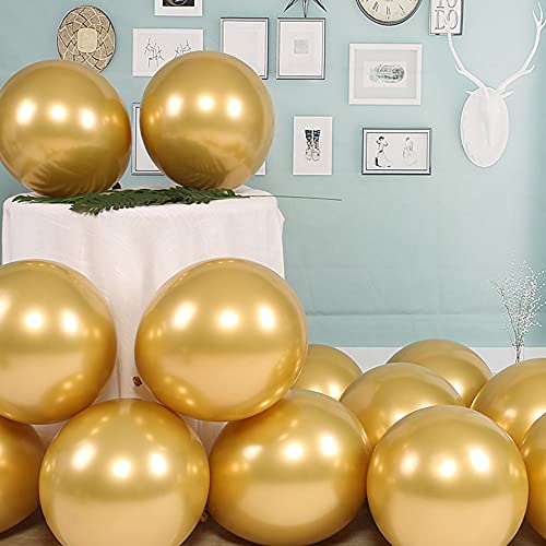 Image of 5 inch Metallic Gold Balloons, 100 pcs Thick Chrome Gold Latex Party Balloons (Metallic Gold)