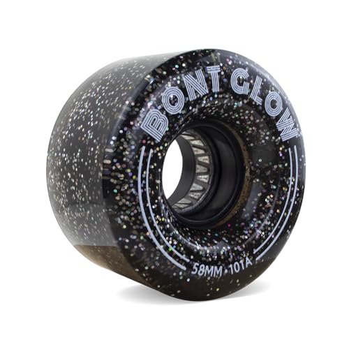 Bont LED Glow Indoor Roller Skate Wheels - 58mm x 32mm 101A - Pack of 4 (Obsidian Black)