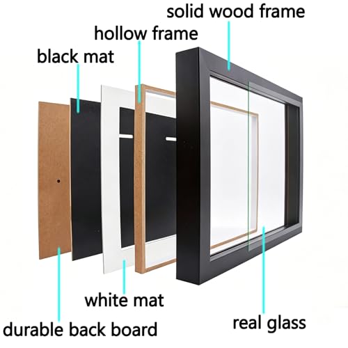 Image of Medal Display Case, 16 Medals Display Case Shadow Box Frame | Black, 21.7x13.4x1.2 in, Solid Wood+Tempered Glass, Wall Mount, Large Marathon Medal Display Frame for All Sports Medal