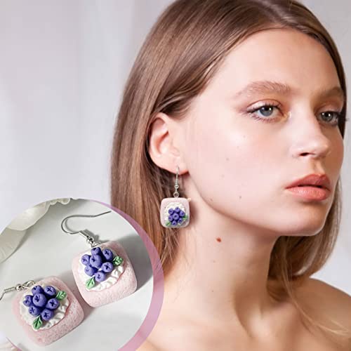30-40 Pairs Weird Cute Funny Earrings Gummy Bear Duck Mushroom Fruit Flowers Drop Dangle Earrings for Women Aesthetic Earrings Food Animal Earrings Bulk