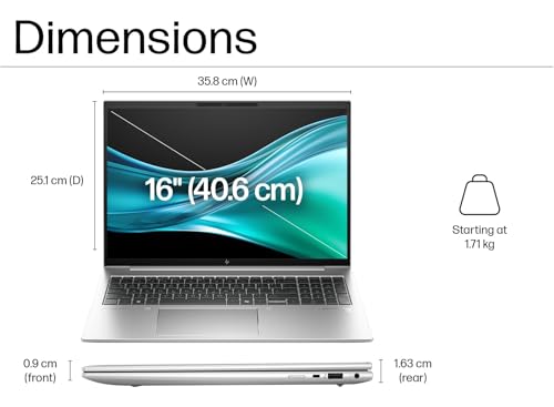 Image of HP EliteBook 860 G11 Business AI PC Laptop (16 inch FHD+ Anti-Glare, Intel 12-Core Ultra 5 125U (> i7-1355U), 16GB DDR5 RAM, 512GB SSD) Fingerprint, Backlit, 5MP IR Webcam, 2x Thunderbolt 4, Win 11 Pro