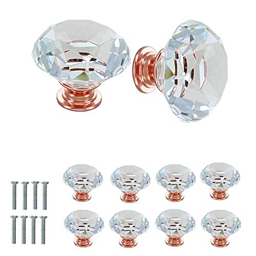 JP Hardware SHWetail Golden Crystal Glass Door Cabinet knobs 40mm (Rose Gold) - Pack of 8, Polished Finish (B07SM464G4) Amazon Price History, Amazon Price Tracker