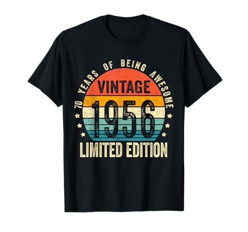 Vintage 1956 70th Birthday Gift Men Women 70 Years Old T-Shirt