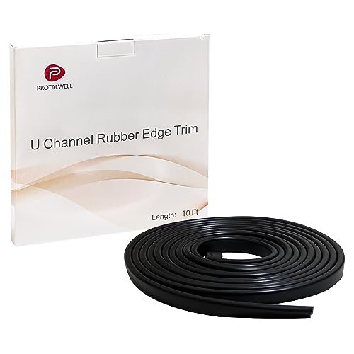 Image of Rubber Edge Trim, 1 /16 inch U Channel Edge Trim, Edge Protector, Length 10Ft, U Shaped Gasket, EPDM Material, Black Color, Edge Protector for Sheet Metal1