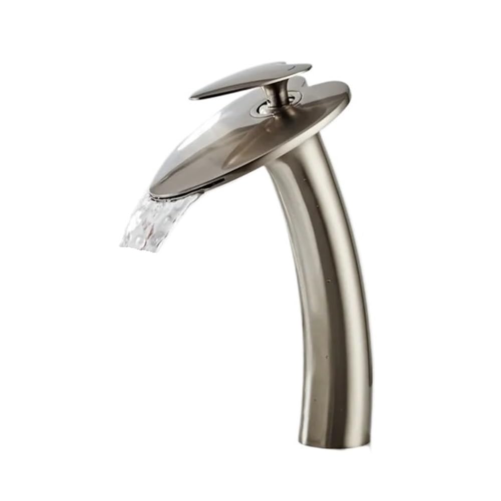 Robinet cascade en laiton nickelé XT576 au design cœur élégant