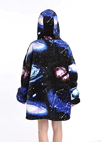 Jiustan Blanket Hoodie For Kids 4-12Yr Cozy Flannel Wearable Oversized Hooded Sweatshirt Blanket With Pockets And Sleeves #TOP5