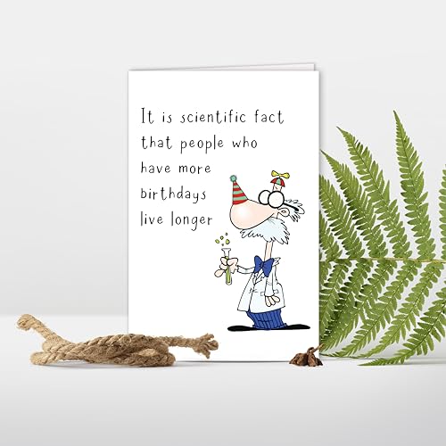 Image of Funny Birthday Card for Old People - 'More Birthdays Live Longer' Humorous Greeting Card for Men Women, Senior Citizen Gifts, Sarcastic Age Jokes for Him Her