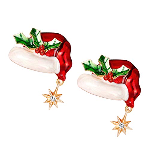KESYOO 2 PeÃ§as de Broche de Natal Com ChapÃ©u de Papai Noel Mulheres Meninas Com Broche de Peito Co