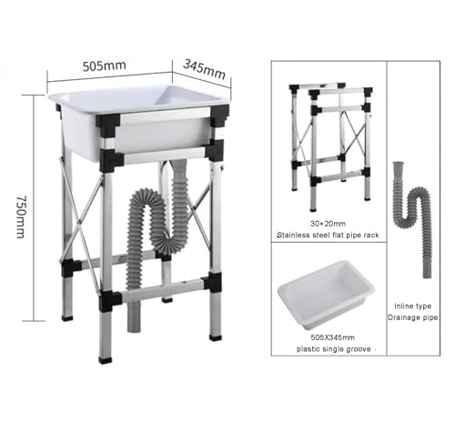 Évier de cuisine sur pied avec support de protection d'angle en acier inoxydable robuste - 3