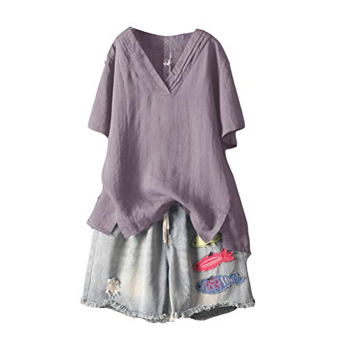 Si tratta di una tunica / pullover / top / t-shirt in misto lino di cotone in tessuto di lino di cotone. L'abbigliamento in lino di cotone è un tessuto naturale, elegante, confortevole, traspirante e resistente.
