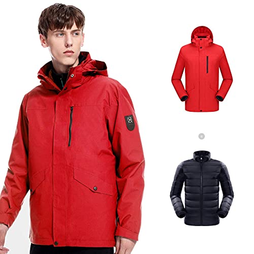 Veste de ski imperméable hommes 3 en 1 chaude et coupe-vent pour affronter l'hiver