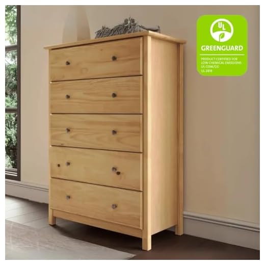 Grain Wood 5-Drawer Shaker Chest