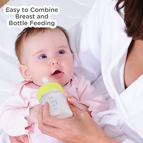 Image of Mee Mee Premium Baby Feeding Bottle (125 ml, Pink & Light Green)