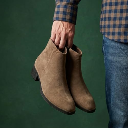 Image of Big Fox Men's Premium Suede Cuban Boots | Stylish Ankle-Length Casual Boots | Lightweight & Comfortable