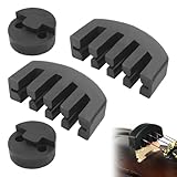 QEXUJOW Piezas y repuestos para instrumentos de cuerda,Juego de sordina para violín de cuatro piezas, sordina de práctica potente, material de caucho negro