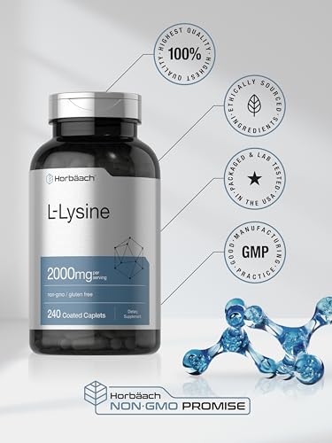 Horbäach CL3977 L-Lysine | 2000Mg | 240 Caplets | Vegetarian, Non-Gmo, And Gluten Free Supplement thumb #5