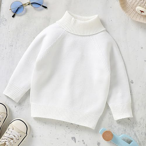 Toddler Kids Turtle Neck Knit Sweater Fall Winter Girl Boy Round Neck Long Sleeve Knitted Sweatshirt Pullover2