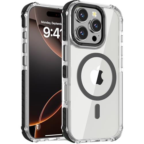 Coque rigide iPhone 16 Pro magnétique transparente de haute précision esthétique