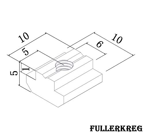 T-Nut Nut Gewindedurchmesser M6, schwer B-Typ Nut 6, Fullerkreg50 Stück