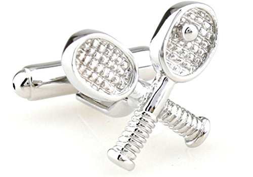 MRCUFF Tennis Racquets Pair Cufflinks in a Presentation Gift Box & Polishing Cloth