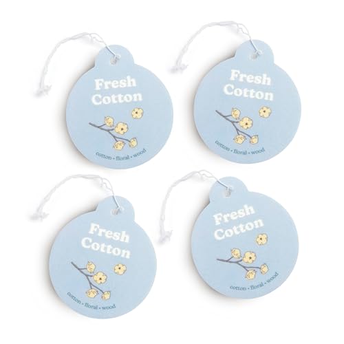 Image of Happy Wax Fresh Cotton Car Charms 4-Pack - Scent Notes: Cotton, Floral and Wood