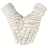 Pleneal Winter Gloves for Women, Warm Touchscreen Texting Knit Fleece Lined Thermal Glove for Cold weather