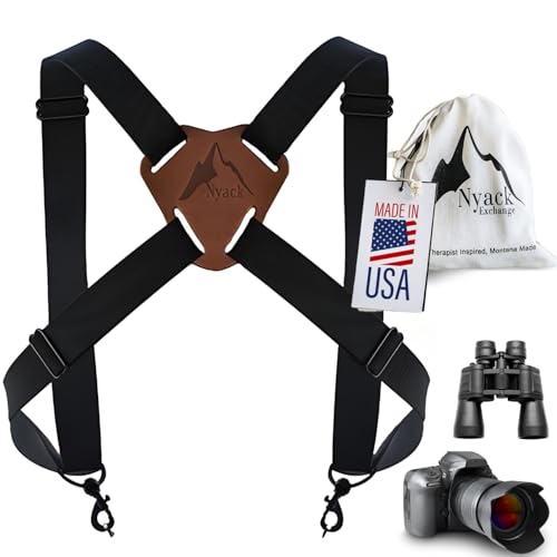 Nyack Exchange Camera and Binocular Harness| Hemlock | USA Made, Quick Release, Adjustable Straps for Hiking, Birding, Hunting